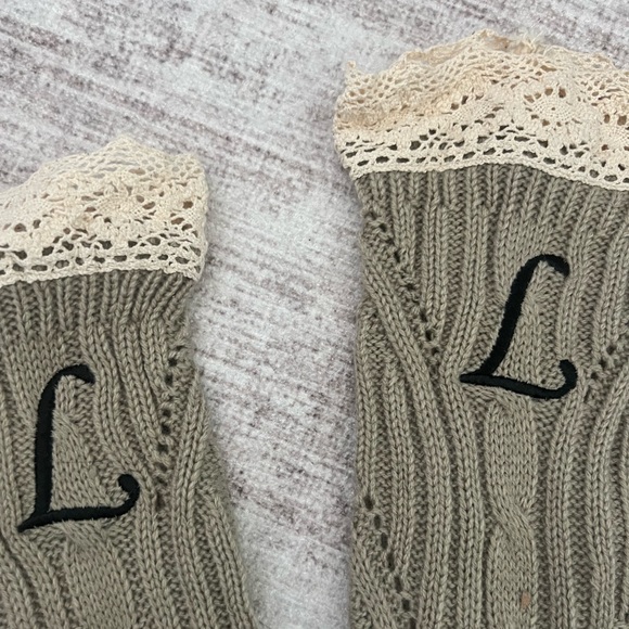 NEW L Embroideted Lace Boot Sock - Picture 3 of 3
